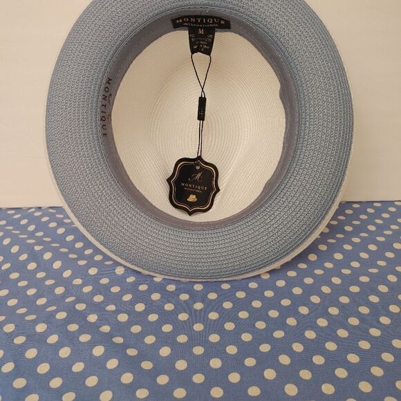 MONTIQUE MEN'S WHITE CAROLINA BOTTOM BRAIDED STINGY BRIM PINCH FEDORA HAT H85. - Picture 6 of 8